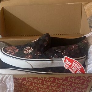 Vans Black and Brown Sneakers Slip-On Style